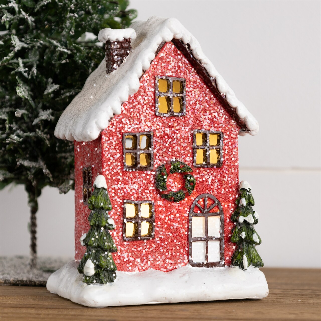 Melrose LED Lighted Winter Christmas Village Houses - 6" - Set of 2